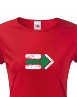 Dámské tričko Turistická šipka - zelená - ideální turistické tričko