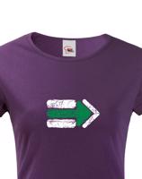 Dámské tričko Turistická šipka - zelená - ideální turistické tričko