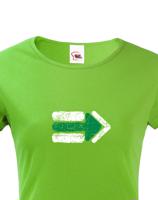 Dámské tričko Turistická šipka - zelená - ideální turistické tričko