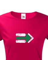 Dámské tričko Turistická šipka - zelená - ideální turistické tričko