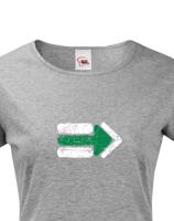 Dámské tričko Turistická šipka - zelená - ideální turistické tričko