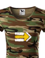 Dámské tričko Turistická šipka - žlutá - ideální turistické tričko