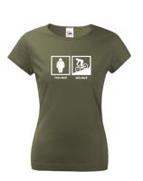 Dámské tričko Tvůj muž - můj muž - ukažte všem jakého cyklistku máte doma