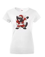 Dámské tričko Vánoční kočka - skvělé vánoční tričko