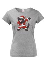 Dámské tričko Vánoční kočka - skvělé vánoční tričko