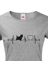 Dámské tričko Westík tep - skvělý dárek na narozeniny pro majitele psů