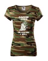 Dámské tričko - Yoda I need coffee - ideální dárek