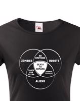 Dámské tričko Zombies, Robots, Aliens - ideální triko pro Geeky