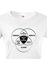 Dámské tričko Zombies, Robots, Aliens - ideální triko pro Geeky