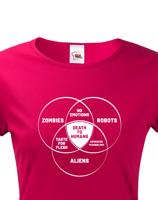 Dámské tričko Zombies, Robots, Aliens - ideální triko pro Geeky
