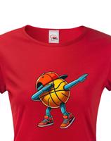 Dámské triko Basketbalový míč dab dance - vtipné basketbalové tričko