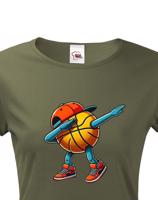 Dámské triko Basketbalový míč dab dance - vtipné basketbalové tričko