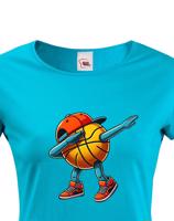Dámské triko Basketbalový míč dab dance - vtipné basketbalové tričko