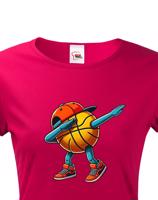 Dámské triko Basketbalový míč dab dance - vtipné basketbalové tričko