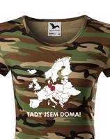 Dámské triko pro cestovatele Tady jsem doma - s mapou Evropy