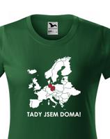 Dámské triko pro cestovatele Tady jsem doma - s mapou Evropy