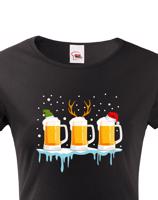 Dámské triko s potiskem Christmas beer - pro pivařky