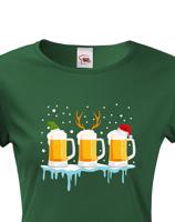 Dámské triko s potiskem Christmas beer - pro pivařky
