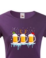 Dámské triko s potiskem Christmas beer - pro pivařky