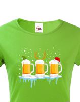 Dámské triko s potiskem Christmas beer - pro pivařky