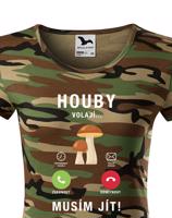 Dámské triko s potiskem Houby volají - triko pro houbařky