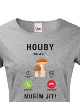 Dámské triko s potiskem Houby volají - triko pro houbařky