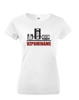 Dámské triko s retro motivem Vzpomínáme - disketa, video a audio kazeta