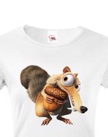Dámské triko s veverkou Scrat z Doby ledové - dárek na narozeniny