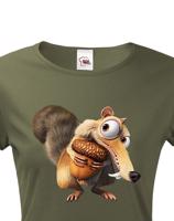 Dámské triko s veverkou Scrat z Doby ledové - dárek na narozeniny