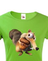 Dámské triko s veverkou Scrat z Doby ledové - dárek na narozeniny