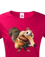 Dámské triko s veverkou Scrat z Doby ledové - dárek na narozeniny