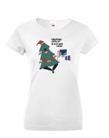Dámské vánoční tričko s potiskem Christmas wishlist: play some games