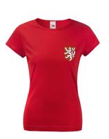 Dámské vlastenecké tričko s potiskem českého lva - dárek na narozeniny