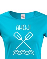 Dámské vodácké tričko Ahoj! - s dotiskem jména, týmu nebo čísla