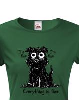 Dámské vtipné tričko s potiskem Pejska ve stresu