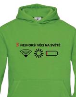 Dětská mikina 3 nejhorší věci na světě - mikina pro všechny mobilní závisláky
