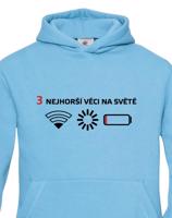 Dětská mikina 3 nejhorší věci na světě - mikina pro všechny mobilní závisláky