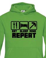 Dětská mikina Eat Sleep Mine Repeat - mikina pro hráče Minecraft