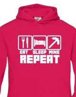 Dětská mikina Eat Sleep Mine Repeat - mikina pro hráče Minecraft