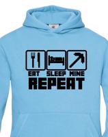 Dětská mikina Eat Sleep Mine Repeat - mikina pro hráče Minecraft