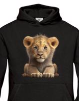 Dětská mikina s roztomilým lvíčetem - krásný barevný motiv s plnými barvami