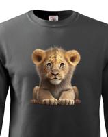 Dětská mikina s roztomilým lvíčetem - krásný barevný motiv s plnými barvami