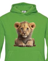 Dětská mikina s roztomilým lvíčetem - krásný barevný motiv s plnými barvami