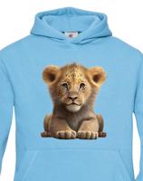 Dětská mikina s roztomilým lvíčetem - krásný barevný motiv s plnými barvami