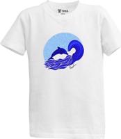 Dětské bílé tričko Klárka - Delfín a Želva