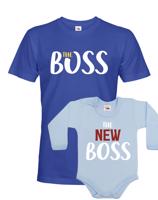 Dětské body a pánské tričko s potiskem The boss a The new boss