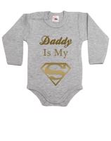Dětské body s potiskem Daddy is my Superhero