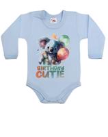 Dětské narozeninové body s potiskem Birthday cutie