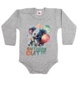 Dětské narozeninové body s potiskem Birthday cutie