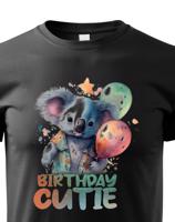 Dětské narozeninové tričko s potiskem pandy a nápisem Birthday cutie